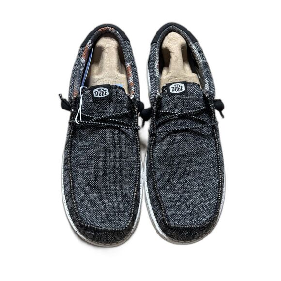 Hey Dude NWT Wally Sox Stitch Wide Black Casual Shoes Mens 11 - Picture 1 of 10